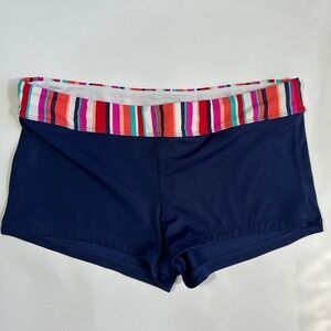 South Point Navy Blue Swim Shorts with multicolored striped waist ✨